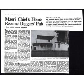 Māori chief's home became digger's pub