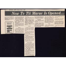 Now Te Tii Marae is opened