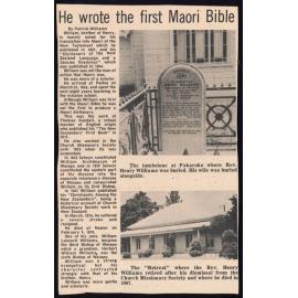 He wrote the first Maori Bible
