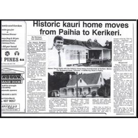 Historic kauri home moves from Paihia to Kerikeri 