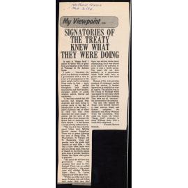  Signatories of the treaty knew what they were doing