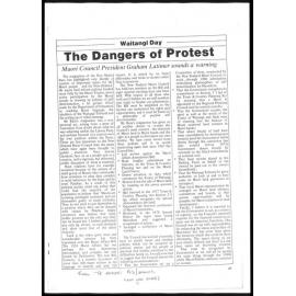 Waitangi Day - Dangers of Protest