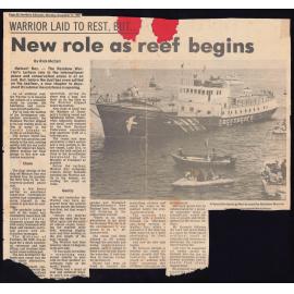 Warrior laid to rest; but new role as reef begins