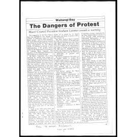 Waitangi Day - Dangers of Protest