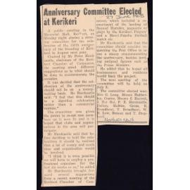 Anniversary committee elected at Kerikeri