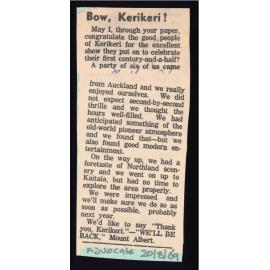 Bow; Kerikeri