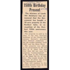 150th Birthday present
