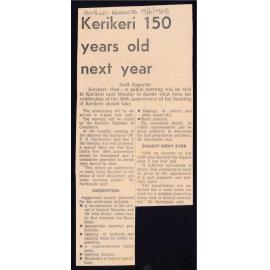 Kerikeri 150 years old next year