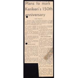Plans to mark Kerikeri's 150th anniversary