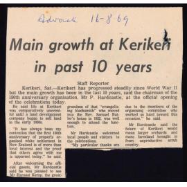 Main growth at Kerikeri in past 10 years