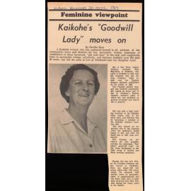 Feminine viewpoint: Kaikohe's "Goodwill Lady" moves on