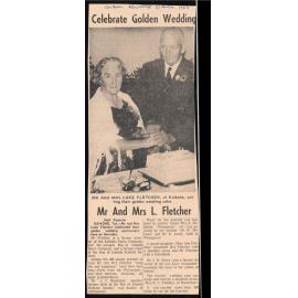 Mr and Mrs L. Fletcher celebrate golden wedding