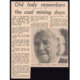Old Lady remembers the coal mining days