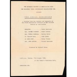 The Small Beginning - theatrical programme