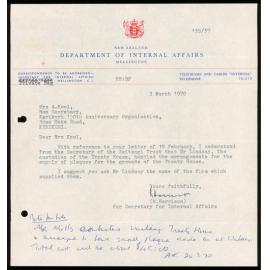 Letter from R. Harrison to Anne Kool