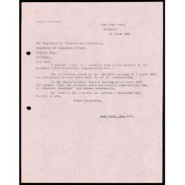 Letter from Anne Kool to The Registrar of Incorporated Societies