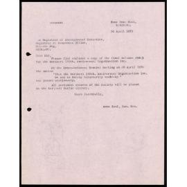 Letter from Anne Kool to The Registrar of Incorporated Societies