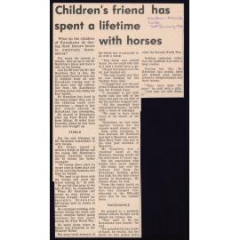 Children's friend has spent a lifetime with horses