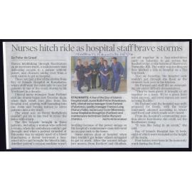 Nurses hitch ride as hospital staff brave storms